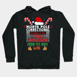 North Pole Correctional Public Intoxication Drank Too Much Wine Hoodie